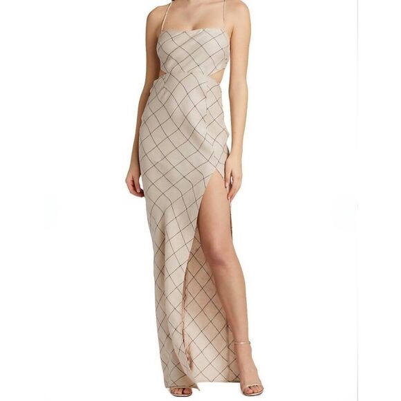 New Rumer The Label - M -  Quinn Bias Cut Out Maxi Dress In Ivory $299 - Picture 1 of 12